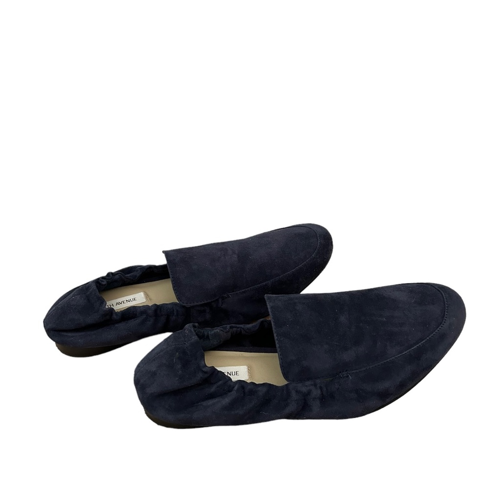 Saks Fifth Avenue Navy Blue Suede Slip Ons Size 9